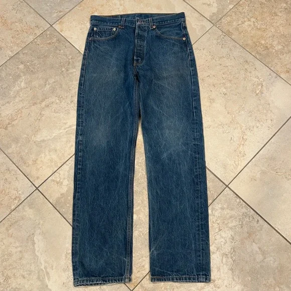 Vintage Levi's 501XX Jeans Mens 33x36 Blue Denim Button Fly Cotton (Fits 32x34)